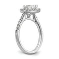 thumbnail image 6 of Solid 14k White Gold Pear Halo Diamond Side-Stones with CZ Cubic Zirconia Center Stone Engagement Ring Size 6.5, 6 of 8
