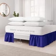 thumbnail image 6 of RUseeN Wrap Around Bed Skirts for Queen Beds 15" Drop, Lavender Blue Adjustable Elastic Dust Ruffles Easy Fit Wrinkle & Fade Resistant Silky Luxurious Fabric Machine Washable, 6 of 7