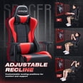 thumbnail image 5 of Homall Gaming Chair Office Chair High Back Racing Computer Chair PU Leather Adjustable Seat Height Swivel Chair Ergonomic Executive Chair with Headrest, Red, 5 of 8