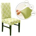 thumbnail image 3 of 6 Pack Stretch Spandex Dining Chair Slipcovers Removable Washable Chair Seat Covers with Geometric Pattern, Grass Green, 3 of 7