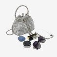 thumbnail image 4 of Multicolored Mini Bucket Evening Clutch with Removable Chain & Diamond Embellishments - PU Faux Leather Exterior, Polyester Lining, Compact 17x10x15cm Size for Phones/Keys/Lipstick, Lightweight 0.5kg, 4 of 6