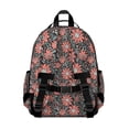 thumbnail image 3 of Black Daisy Flower Floral Pattern Backpack for School,Cute School Bag,Schoolbag with Adjustable Shoulder Straps & Padded Back,15.25"x11.5"x5.25", 3 of 5