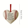 thumbnail image 3 of Fasiaou 1 Counts Baseball Heart Ornament for Christmas Tree Inspirational Sports Gift for Fans Team Player Appreciation Holiday Home Decor Baseball Lover Keepsake, 3 of 4