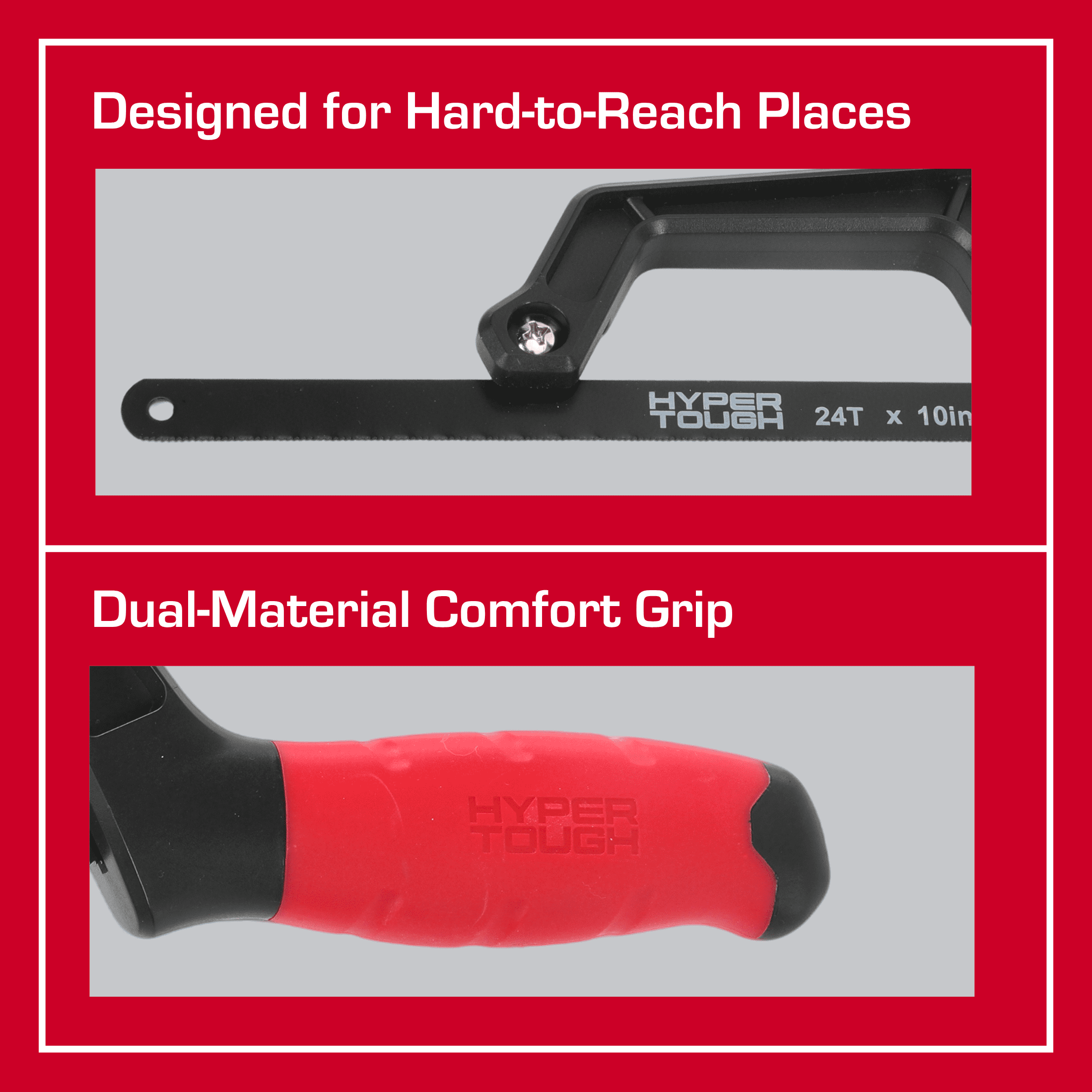 Hyper Tough Close-Quarter Hacksaw with 10-inch Blade