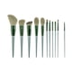 thumbnail image 4 of Juego de 13 pinceles de maquillaje verdes para las cuatro estaciones, súper suaves, de secado rápido, para rubor, sombras de ojos, herramientas de belleza, 4 of 6