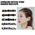 thumbnail image 4 of Sparkling Crystal Stone Braided Hair Clips Satin Rhinestone Fabric Sweet Hair Elegant Bands Clips Hair Women Decorate, 4 of 5