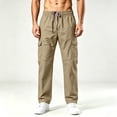 thumbnail image 5 of Cargo Pants For Men Elastic Waist Casual Outdoor Straight Leg Pants Regular Fit Trousers with Multiple Pockets, 5 of 5