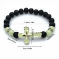 thumbnail image 4 of Natural Volcanic Stone Bracelets, 8mm Volcanic Stone Luminous Cross Bracelet for Men Women, Healing Elastic Stretch Beads Bracelet, Holy Communion Bracelets, 4 of 8