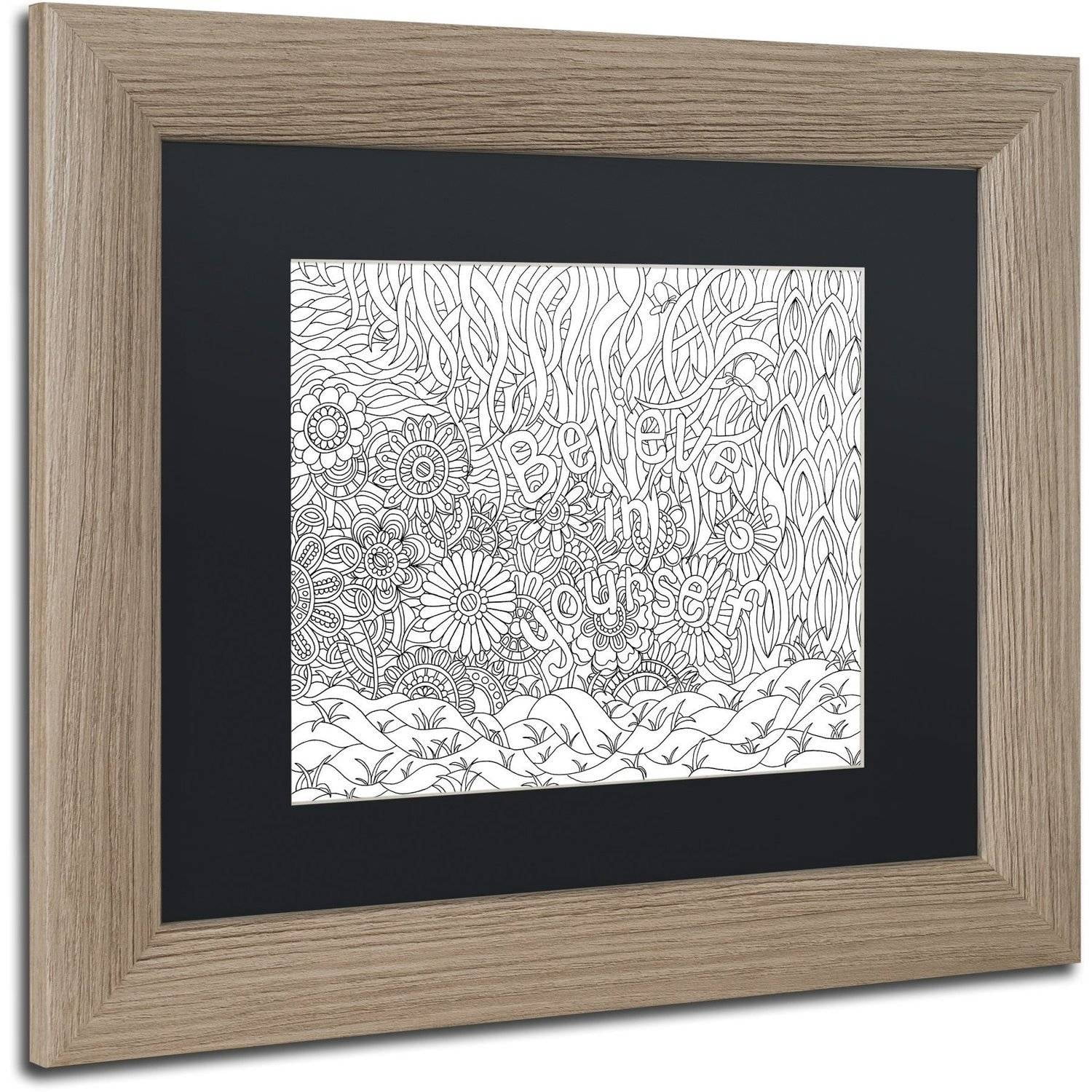 Trademark Fine Art "Mixed Coloring Book 42" Canvas Art by Kathy G. Ahrens, Black Matte, Birch Frame