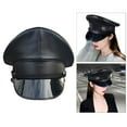 thumbnail image 5 of Hat Faux Leather Hat for Stage Performance Cosplay Black 61, 5 of 7
