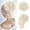 E, variant on Byikun Curly Chignon Wig Hair Wraps 1x, High Temperature Silk, Small Curly with Elastic Drawstring Net for Messy Hair, Multi-Color, 25CM Length, 60g - Convenient and Natural Look