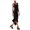 Black, variant on INC Womens Black Lace-up Asymmetrical Sleeveless V Neck Midi Evening Dress Size: S