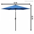 9 ft Solar LED Patio Umbrella with Hand-Crank Lift & Tilt,Blue, Beige ...