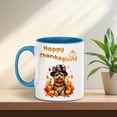 thumbnail image 3 of Happy Thanksgiving Yorkshire Terrier Welcome Thankful Fall Autumn Pumpkin 11oz Accent Two-tone Mug Yorkie Dog Lover Gifts Coffee Tea Cup - 02021, 3 of 5