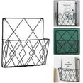 thumbnail image 4 of Wall Mounted Magazine Rack, Newspaper Bookcase Storage Rack Black Wire Metal Basket Decorative Rack, 4 of 5