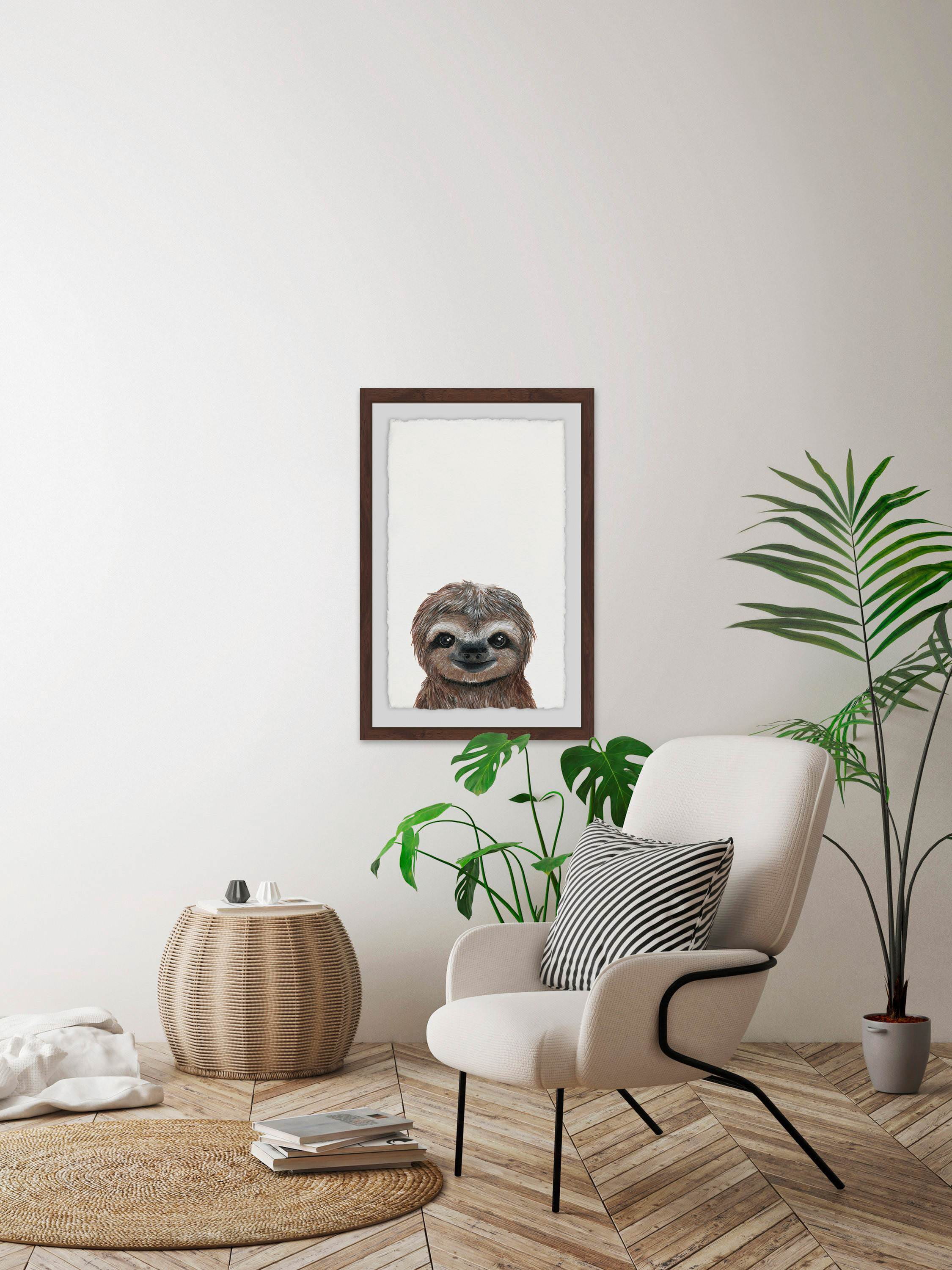 Cheerful Sloth II Framed Painting Print