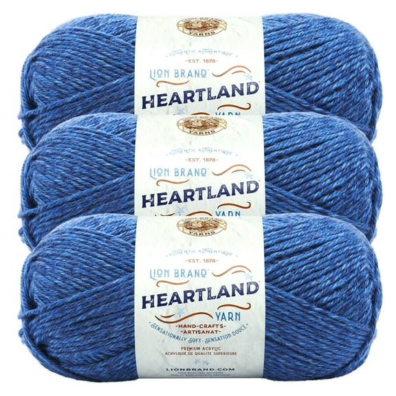 Lion Brand Yarn Heartland Rocky Mountains Basic Medium Acrylic Green Yarn 3 Pack