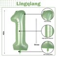 thumbnail image 2 of Lámina de 40 pulgadas con forma de globo Lingqiang, color verde salvia, número 1, 2 of 6