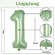 thumbnail image 2 of Lámina de 40 pulgadas con forma de globo Lingqiang, color verde salvia, número 1, 2 of 6