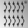 thumbnail image 2 of Renovators Supply Ornate Door Pull Handle Black Wrought Iron 10 1/2 in. Antique Vintage Rustic Spear Tip Design Door Handle Powder Coated Finish w/Screws Pack of 10, 2 of 7