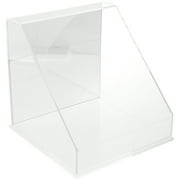 Plymor Clear Acrylic Slanted Front Display Case with Base (Mirror Back), 12" x 12" x 12"