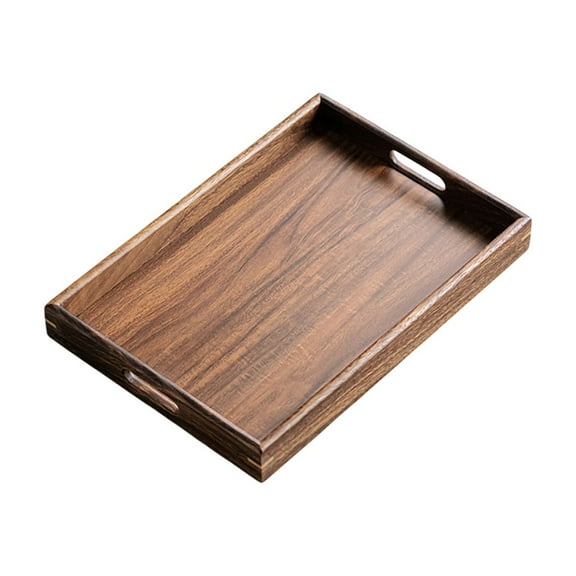 Large Flat-ear Tea Tray, Wooden Dry Brewing Tray with Handles, Multi-purpose Serving Tray for Tea Ceremonies, Snack Display, or Home Decor