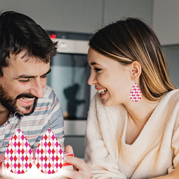 Pendientes de cuero del día de San Valentín Pendientes de cuero con forma de corazón Love Drop Wmkox8yi sjalhkljlk4990