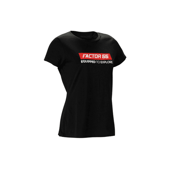 Factor 55 T Shirt 40873 F55 ORIGINAL; Womens; 2 Extra Large; Short Sleeve; Black; Cotton