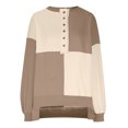 thumbnail image 4 of Oversize Sweatshirts Women Casual Long Sleeve Pullover Half Button Colorblock High Low Tunic Tops, 4 of 6