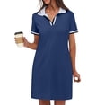 thumbnail image 2 of Golf Dresses for Women Tennis Athletic Mini Dress 2025 Summer Casual Short Sleeve Collared V Neck Shirt Dress with Pockets, 2 of 8