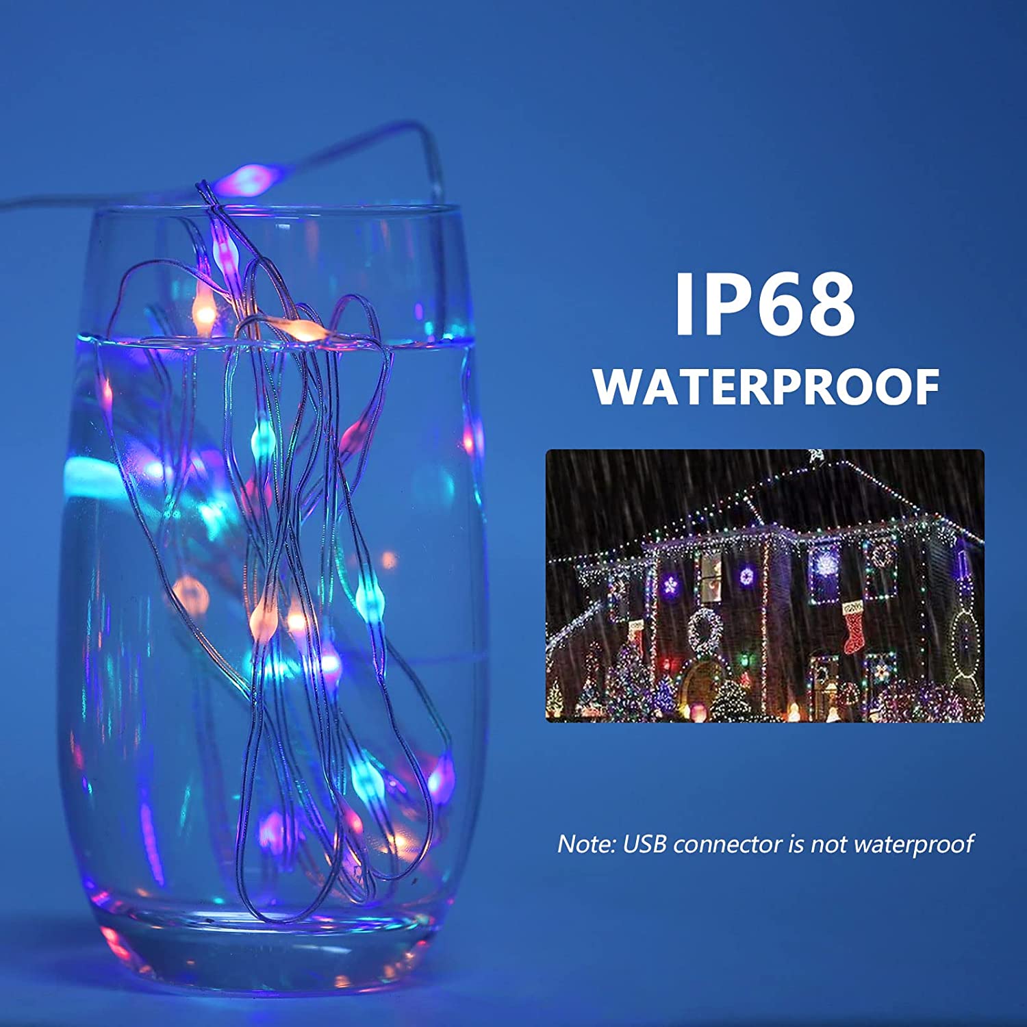 Curtain String Lights 11 Lighting Modes & Remote Tangle Free 9.8 x 9.8 FT 300 LED Color Changing Lights