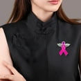 thumbnail image 4 of Cancer Awareness Pins with Pink Ribbon - Angel Wing Charm Enamel Brooch for Survivors, Charity Events & Support Groups - Bulk Promotional Gifts, 4 of 6