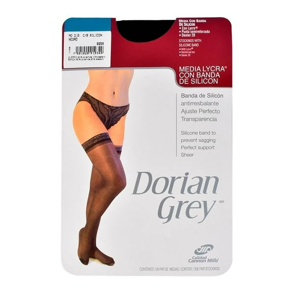 Medias Dorian Grey para Mujer, Liso Negro Talla G/EG