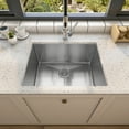 thumbnail image 4 of Sinber 23" x 18" x 9" Undermount Single Bowl Kitchen Sink with 18 Gauge 304 Stainless Steel Black Finish HU2318S-9-B (Sink Only), 4 of 15