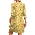 thumbnail image 6 of WIHOLL Flowy Dresses for Women Cute Floral Print 3/4 Length Sleeve Midi Dress Lightweight Casual Beach Vacation Sundresses with Pockets, 6 of 9