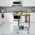 thumbnail image 2 of Seville Classics Stainless-Steel Professional Kitchen Work Table Cart Utility NSF-Certified Storage, 24" W x 20" D x 36" H, Chrome, 2 of 5