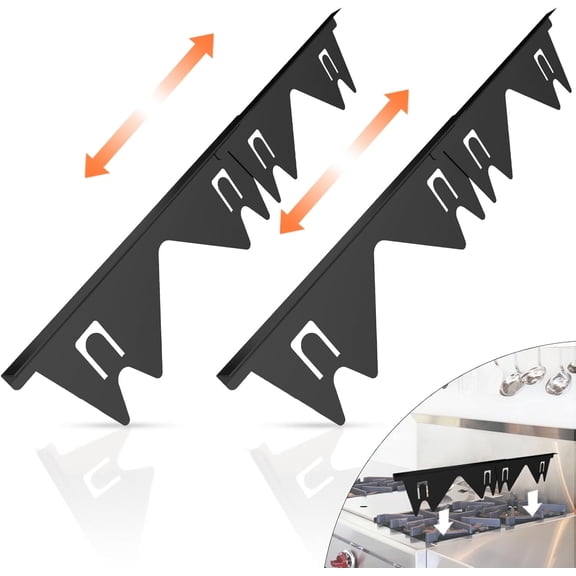Stainless Steel Stove Gap Covers (2PCS), Stove Gap Filler, Stove Guard for Kitchen Oven Counter Side Gap, Range Trim Kit, Easy Clean and Heat Resistant, Adjustable Length 13.8" to 27.5"(Black）