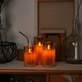 Homemory Gold Realistic Glass LED Pillar Candles with Remote Control