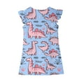 thumbnail image 6 of YABCSAZ Girl's Summer Dresses Ruffle Sleeve Tank Dress Round Neck Casual Loose Baby Girl Dress Dinosaurs Printed A-line Swing Dress Kids Trendy Outfits Big Girls Everyday Dress Size 7T, 6 of 8