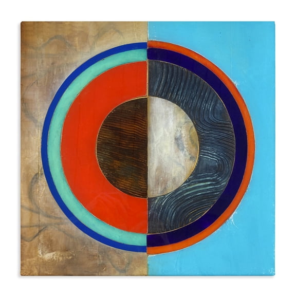 Stupell Industries Modern Red Arc Summer Circle Canvas Art, 17 x 17, by Matthew Finger