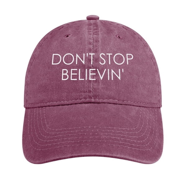 Don’t Stop Believin’ Santa Wine Red Hat Adjustable Funny Fashion Unisex Baseball Cap For Men Women