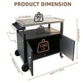 thumbnail image 2 of PRIJESSE Outdoor Grill Cart with Storage, Movable Stainless Steel Kitchen Island with Wheels & Brakes, Multifunctional Food Prep Table for BBQ, Pizza Oven, 2 of 8