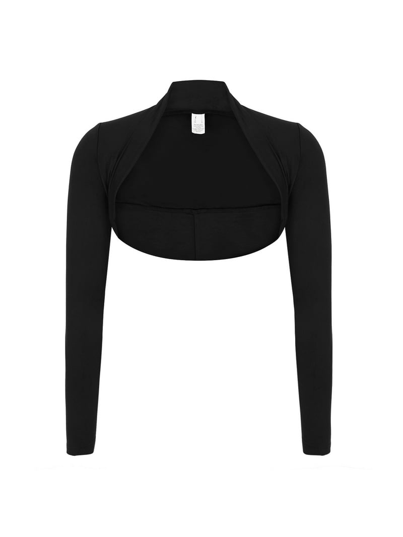 1piu1uguale3 LADIES' UV BOLERO［BLACK］ Long Sleeve Faux Leather Bolero Jacket – Popilush®
