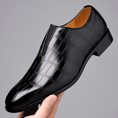 Men s business casual stone print high-end fashion leather shoes soft breathable all the trend of the British formal dress shoes