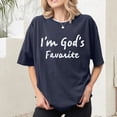 thumbnail image 3 of Ankishi Christian T Shirts for Women I'm God's Favorite Short Sleeve Crewneck Religious Graphic Tee for Travel, 3 of 6