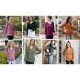 thumbnail image 5 of Fantaslook Long Sleeve Blouses for Women V Neck Button Casual Tops Tunic Henley T Shirts, 5 of 7