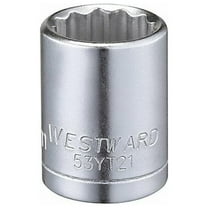 Westward Socket, Steel, Chrome, 13 mm 53YT21