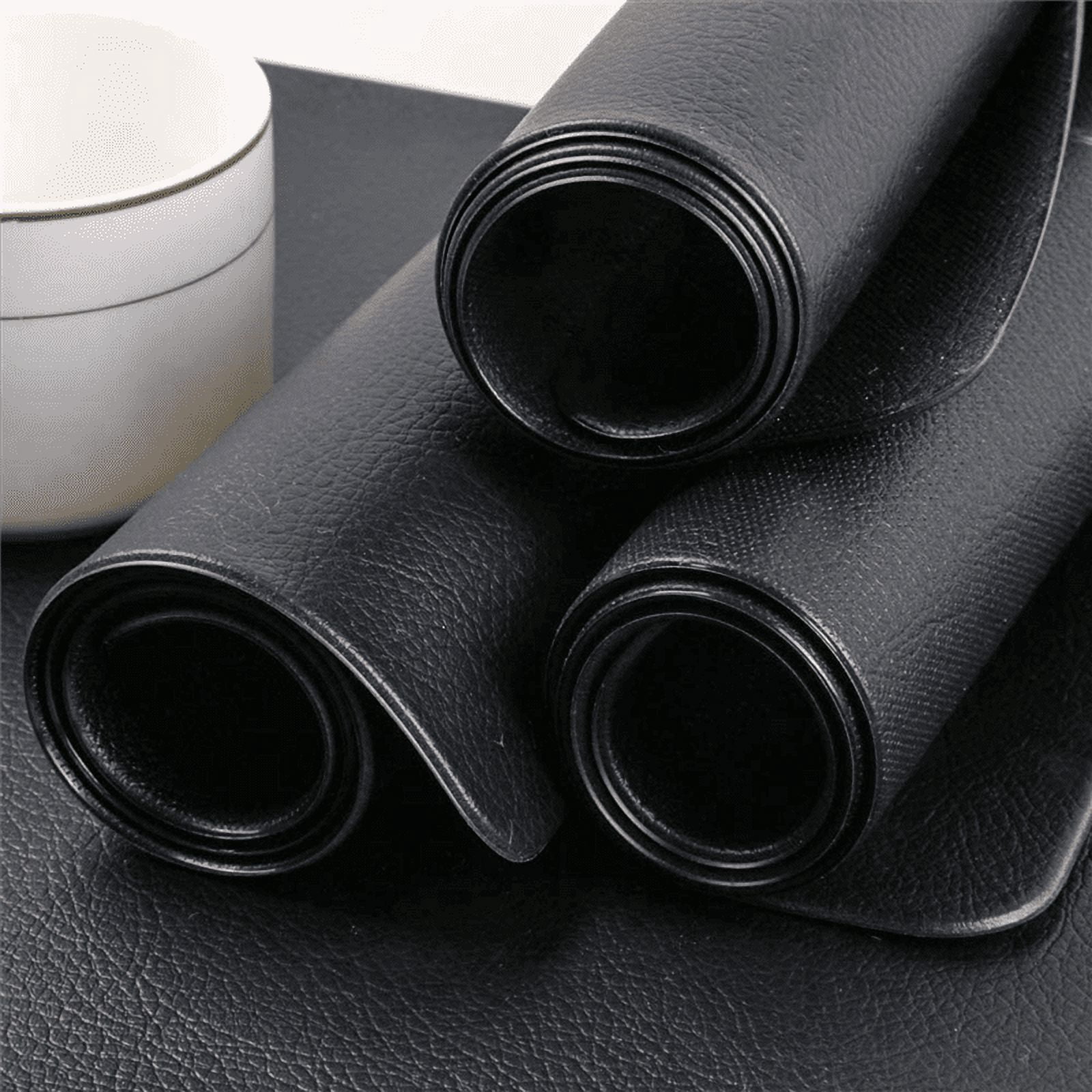 12PCS Heat- Artificial Leather Placemats, Waterproof (Black)