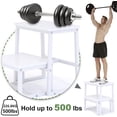 thumbnail image 3 of Step Stool for Adults & Kids,Holds up to 500Lb,3 in1 Heavy Duty Sturdy 2 tair Wooden StepStool for Kichen/Bathroom/High beds, Metal Frame, Non-Slip Pads, 3 of 18