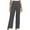 Dark Gray, variant on LLYwey Wide Leg Pants Women's Zippered Mid Waist Slightly Stretch Straight Slim Casual Trousers Casual Pants Female Long Pant Style H860 Green-1 L